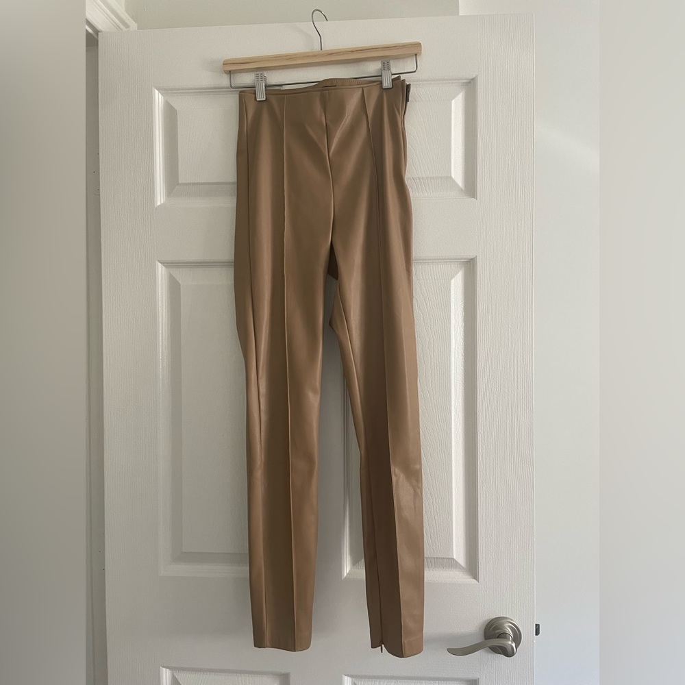 Zara High- Waisted Faux Leather Leggings